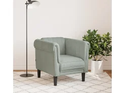 Sillón de terciopelo gris claro