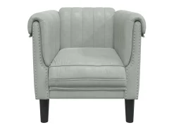 Sillón de terciopelo gris claro