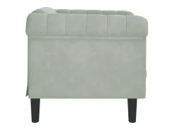 Sillón de terciopelo gris claro