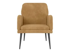 Sillón de terciopelo marrón 62x79x79 cm