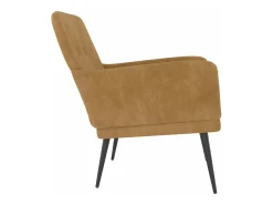 Sillón de terciopelo marrón 62x79x79 cm