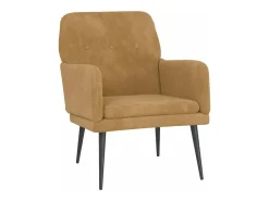 Sillón de terciopelo marrón 62x79x79 cm
