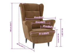 Sillón de terciopelo marrón