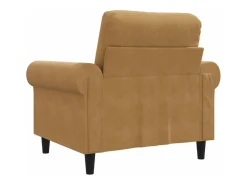 Sillón de terciopelo marrón 60 cm