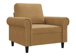 Sillón de terciopelo marrón 60 cm