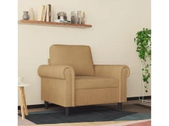 Sillón de terciopelo marrón 60 cm