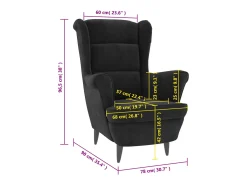 Sillón de terciopelo negro