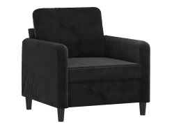 Sillón de terciopelo negro de 60 cm