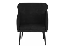 Sillón de terciopelo negro 63x76x80 cm