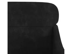 Sillón de terciopelo negro 63x76x80 cm