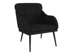 Sillón de terciopelo negro 63x76x80 cm