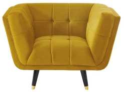 Sillón de terciopelo ocre - SAMANTHA II