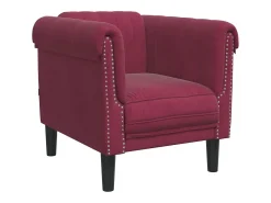 Sillón de terciopelo rojo tinto