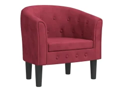 Sillón de terciopelo rojo tinto
