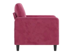 Sillón de terciopelo rojo tinto 60 cm