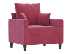 Sillón de terciopelo rojo tinto 60 cm
