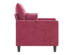 Sillón de terciopelo rojo tinto 60 cm