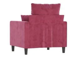 Sillón de terciopelo rojo tinto 60 cm