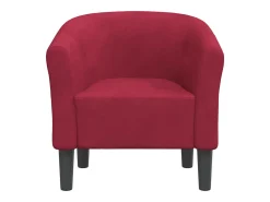 Sillón de terciopelo rojo tinto