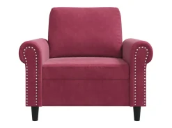 Sillón de terciopelo rojo tinto 60 cm