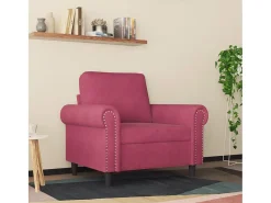 Sillón de terciopelo rojo tinto 60 cm