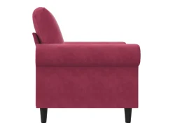 Sillón de terciopelo rojo tinto 60 cm