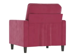 Sillón de terciopelo rojo tinto 60 cm