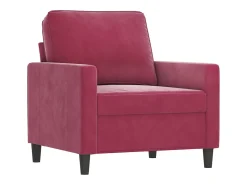 Sillón de terciopelo rojo tinto 60 cm
