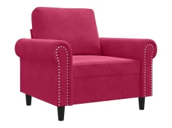Sillón de terciopelo rojo tinto 60 cm