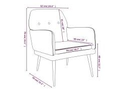 Sillón de terciopelo rojo tinto 62x79x79 cm