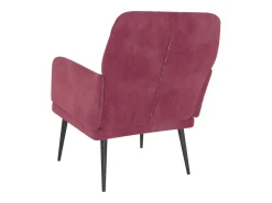 Sillón de terciopelo rojo tinto 62x79x79 cm