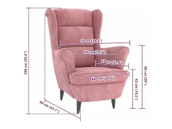 Sillón de terciopelo rosa