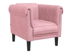 Sillón de terciopelo rosa