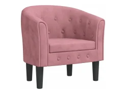 Sillón de terciopelo rosa