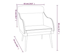 Sillón de terciopelo rosa 63x76x80 cm