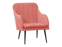 Sillón de terciopelo rosa 63x76x80 cm