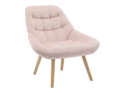 Sillón de terciopelo rosa estilo escandinavo capitoné LUOSTO