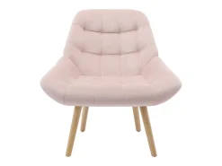 Sillón de terciopelo rosa estilo escandinavo capitoné LUOSTO