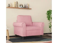 Sillón de terciopelo rosa 60 cm