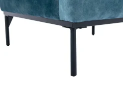 Sillón de terciopelo verde azulado estilo contemporáneo patas de metal negros JOEL