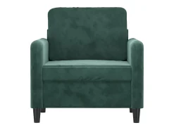 Sillón de terciopelo verde oscuro 60 cm