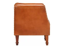 Sillón diseño de cubo cuero de cabra auténtico marrón