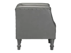 Sillón diseño de cubo cuero de cabra auténtico gris