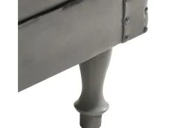 Sillón diseño de cubo cuero auténtico gris ES28578