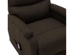 Sillón elevable tela marrón oscuro