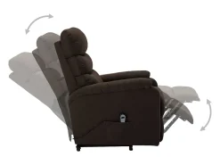 Sillón elevable tela marrón oscuro