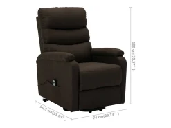 Sillón elevable tela marrón oscuro