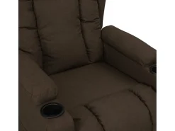 Sillón elevable tela marrón oscuro