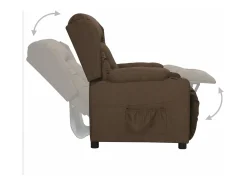 Sillón elevable tela marrón
