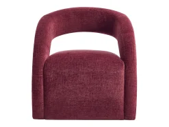 Sillón en chenilla color burdeos LUCIOTA